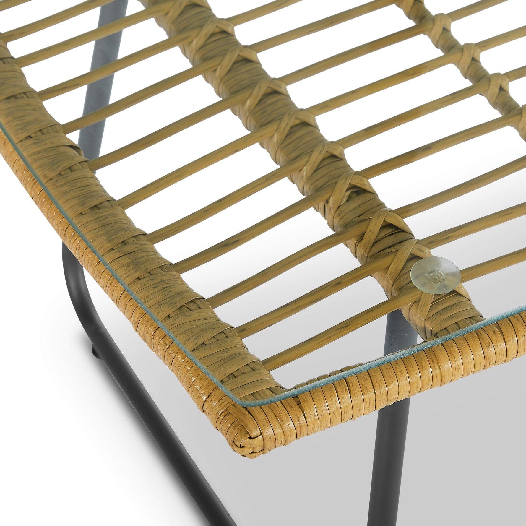 Florence Wicker PE Rattan Garden Outdoor Sofa, Table & Chairs 4 Piece Set - Bargainia.com - 