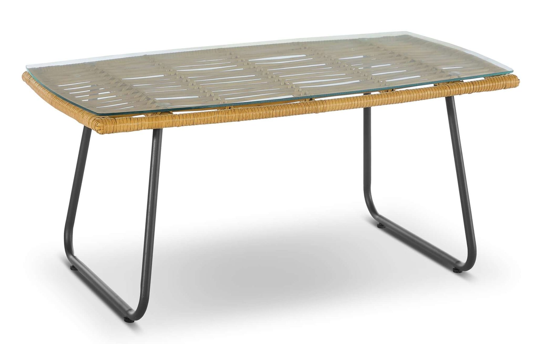 Florence Wicker PE Rattan Garden Outdoor Sofa, Table & Chairs 4 Piece Set - Bargainia.com - 