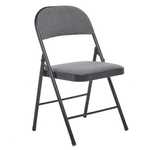 Folding Fabric Office Dining Chair - Grey - Bargainia.com - 5056150202929