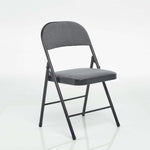 Folding Fabric Office Dining Chair - Grey - Bargainia.com - 5056150202929