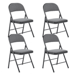 Folding Fabric Office Dining Chair - Grey - Bargainia.com - 5056150202929