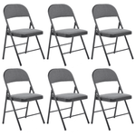 Folding Fabric Office Dining Chair - Grey - Bargainia.com - 5056150202929