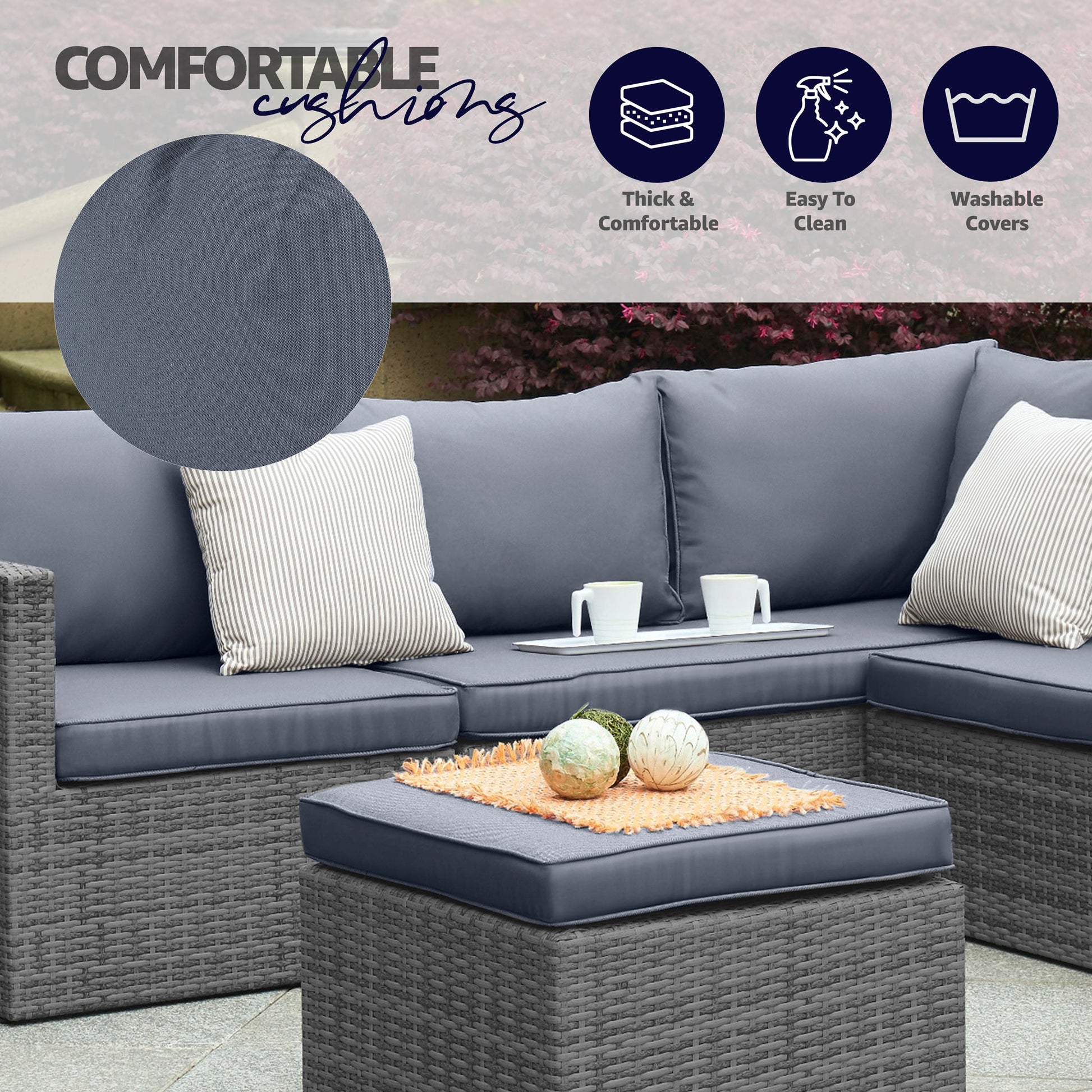 Forli 6-Seater Rattan Corner Sofa Outdoor Furniture Set
