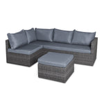 Forli 6 Seater Rattan Corner Sofa & Footstool Modular Garden Furniture Set With Rain Cover - Bargainia.com - 