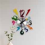 Franci Multi Colour Funky Numbers Wall Clock - Bargainia.com - 5018705779331