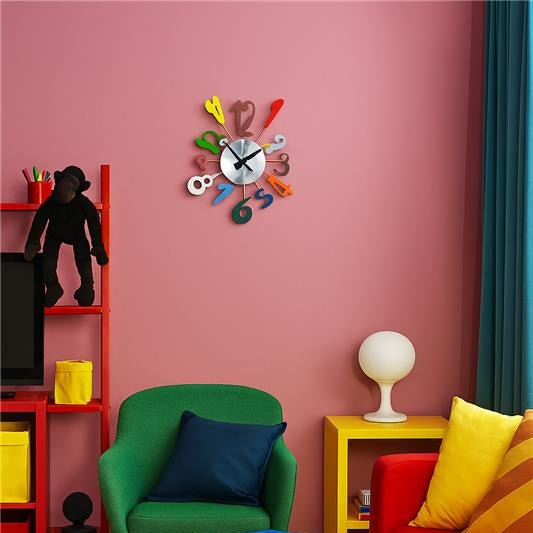 Franci Multi Colour Funky Numbers Wall Clock - Bargainia.com - 5018705779331