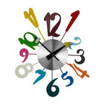 Franci Multi Colour Funky Numbers Wall Clock - Bargainia.com - 5018705779331