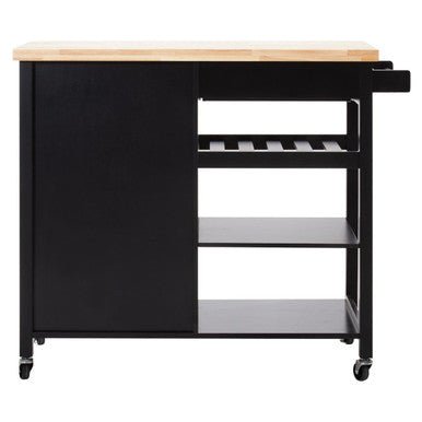 Frankfurt Black Kitchen Trolley - Bargainia.com - 5018705951706