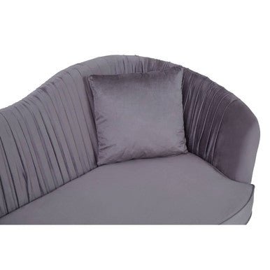 Franza Grey 2 Seat Pleated Velvet Sofa - Bargainia.com - 