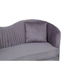 Franza Grey 2 Seat Pleated Velvet Sofa - Bargainia.com - 