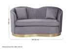 Franza Grey 2 Seat Pleated Velvet Sofa - Bargainia.com - 