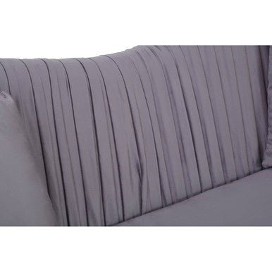 Franza Grey 2 Seat Pleated Velvet Sofa - Bargainia.com - 