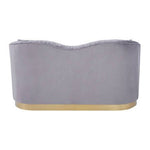 Franza Grey 2 Seat Pleated Velvet Sofa - Bargainia.com - 