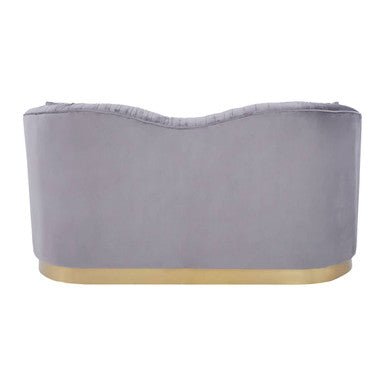 Franza Grey 2 Seat Pleated Velvet Sofa - Bargainia.com - 
