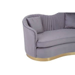 Franza Grey 2 Seat Pleated Velvet Sofa - Bargainia.com - 
