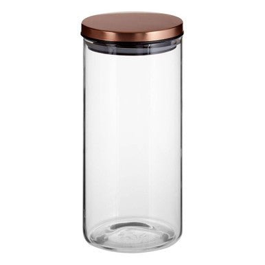 Freska Glass Storage Jar with Rose Gold Lid 1300ml - Bargainia.com - 5018705378367
