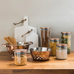 Freska Glass Storage Jar with Rose Gold Lid 1300ml - Bargainia.com - 5018705378367