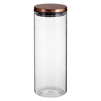 Freska Glass Storage Jar with Rose Gold Lid 1600ml - Bargainia.com - 5018705378343
