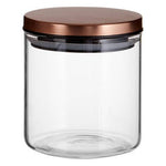 Freska Glass Storage Jar with Rose Gold Lid 550ml - Bargainia.com - 5018705378442