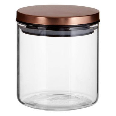 Freska Glass Storage Jar with Rose Gold Lid 550ml - Bargainia.com - 5018705378442