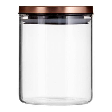 Freska Glass Storage Jar with Rose Gold Lid 700ml - Bargainia.com - 5018705378404