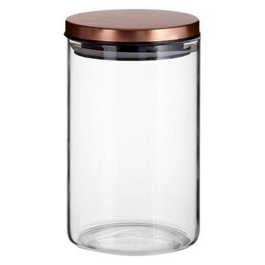 Freska Glass Storage Jar with Rose Gold Lid 950ml - Bargainia.com - 5018705378381