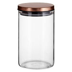 Freska Glass Storage Jar with Rose Gold Lid 950ml - Bargainia.com - 5018705378381