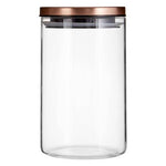 Freska Glass Storage Jar with Rose Gold Lid 950ml - Bargainia.com - 5018705378381