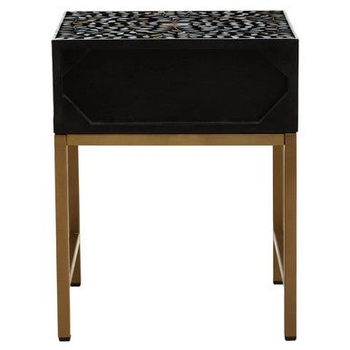Fusion 1 Drawer Side Table with Bone Inlay - Bargainia.com - 5018705976860