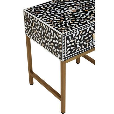Fusion 1 Drawer Side Table with Bone Inlay - Bargainia.com - 5018705976860