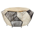 Fusion Black And Silver Woven Hexagon Coffee Table - Bargainia.com - 5018705414324