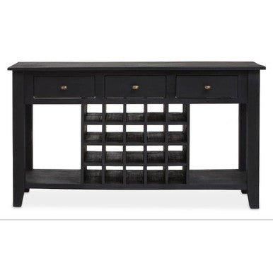 Fusion Black Mango Wood Console Table with Wine Storage - Bargainia.com - 5018705948430