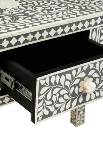 Fusion Bone Inlay Desk with 3 Drawers - Bargainia.com - 5018705976853