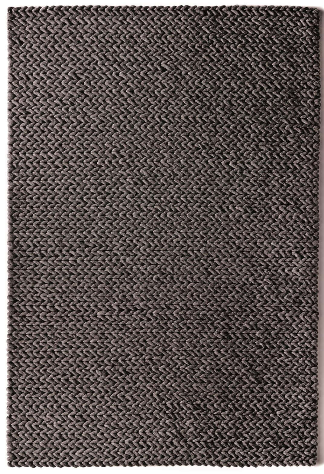 Fusion Dark Grey Braided Wool Rug - Bargainia.com - 
