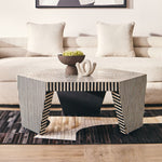 Fusion Striped Bone Inlay Coffee Table - Bargainia.com - 5018705457772