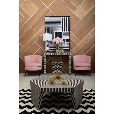 Fusion Striped Bone Inlay Coffee Table - Bargainia.com - 5018705457772
