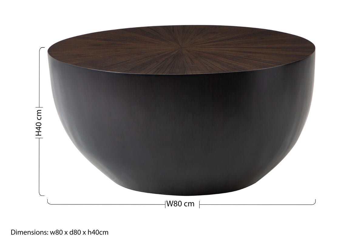 Gabo Small Round Ebony Coffee Table - Bargainia.com - 5018705472416