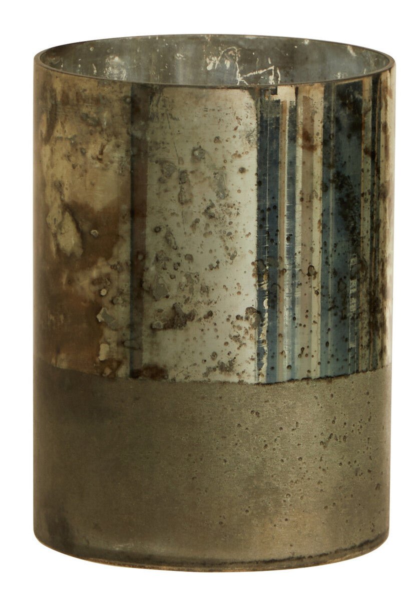 Gaia Small Glass Vase in Metallic Antique Finish - Bargainia.com - 5018705987293