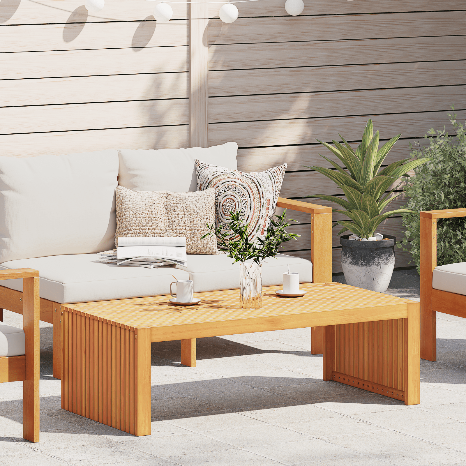 Garden Coffee Table 110x55x35 cm Solid Wood Acacia - Bargainia.com - 