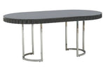 Genoa Grey Gloss Finish Oval Dining Table - Bargainia.com - 5018705952819