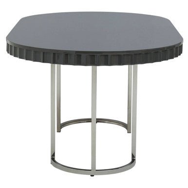 Genoa Grey Gloss Finish Oval Dining Table - Bargainia.com - 5018705952819