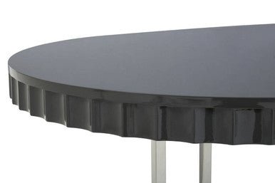 Genoa Grey Gloss Finish Oval Dining Table - Bargainia.com - 5018705952819