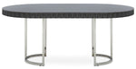 Genoa Grey Gloss Finish Oval Dining Table - Bargainia.com - 5018705952819