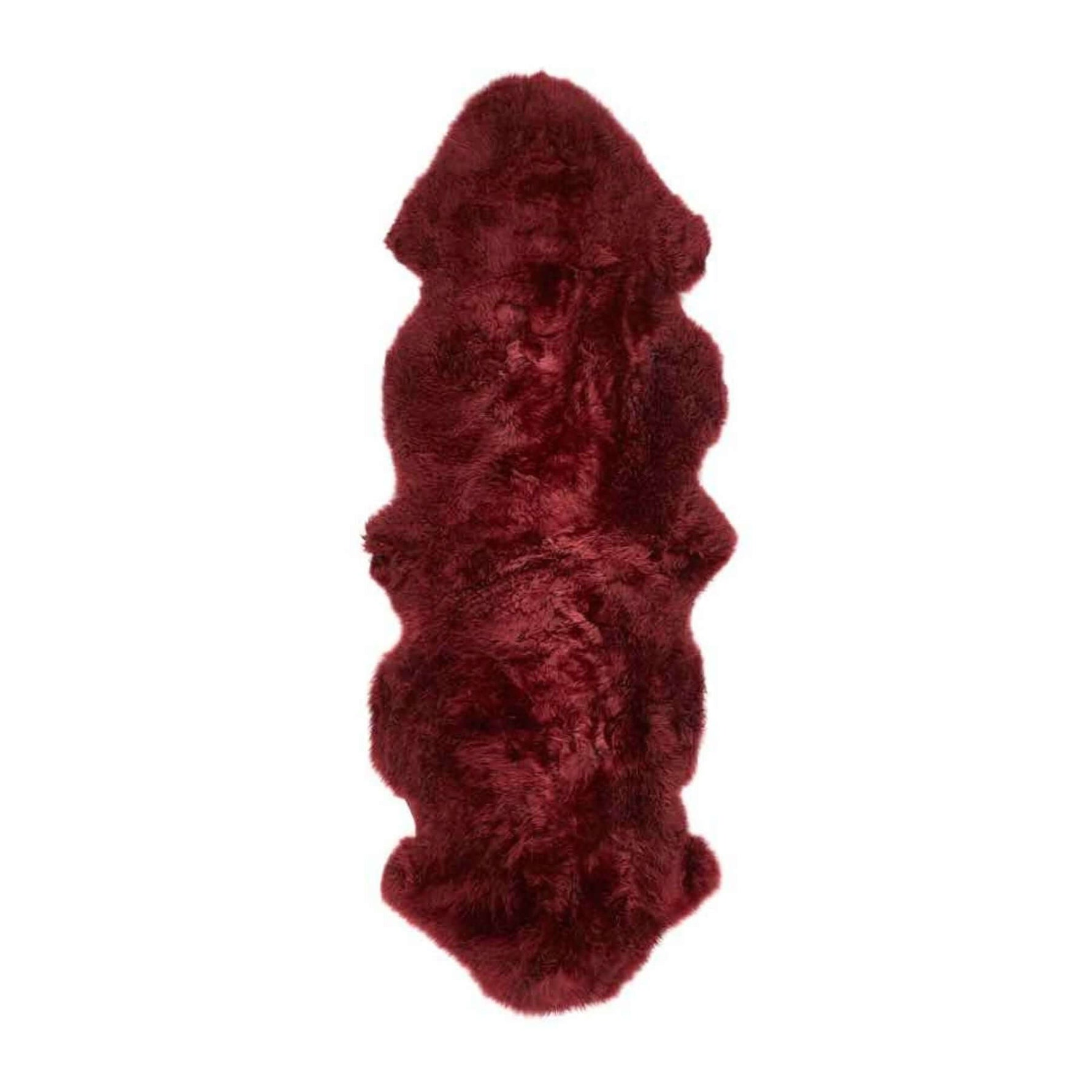 Genuine Berry Red Sheepskin Faux Fur Rug - Bargainia.com - 