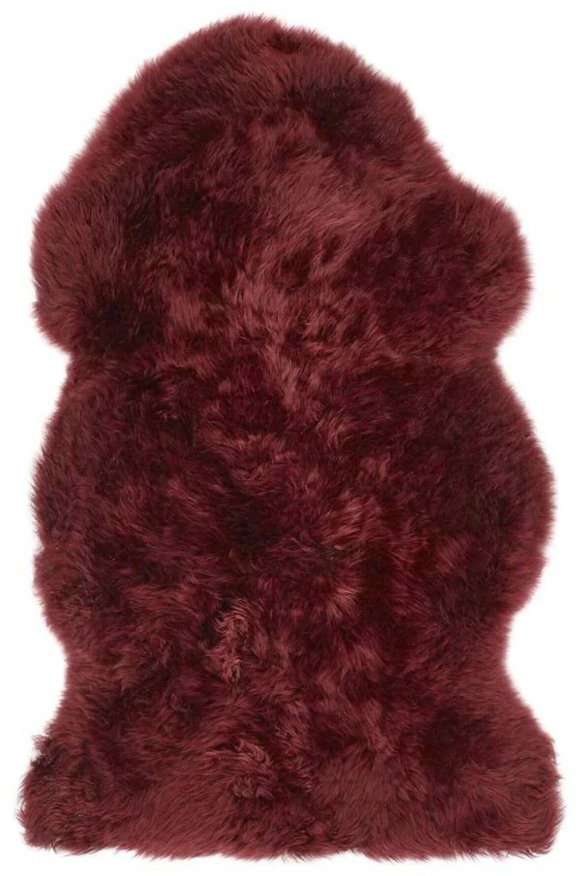 Genuine Berry Red Sheepskin Faux Fur Rug - Bargainia.com - 