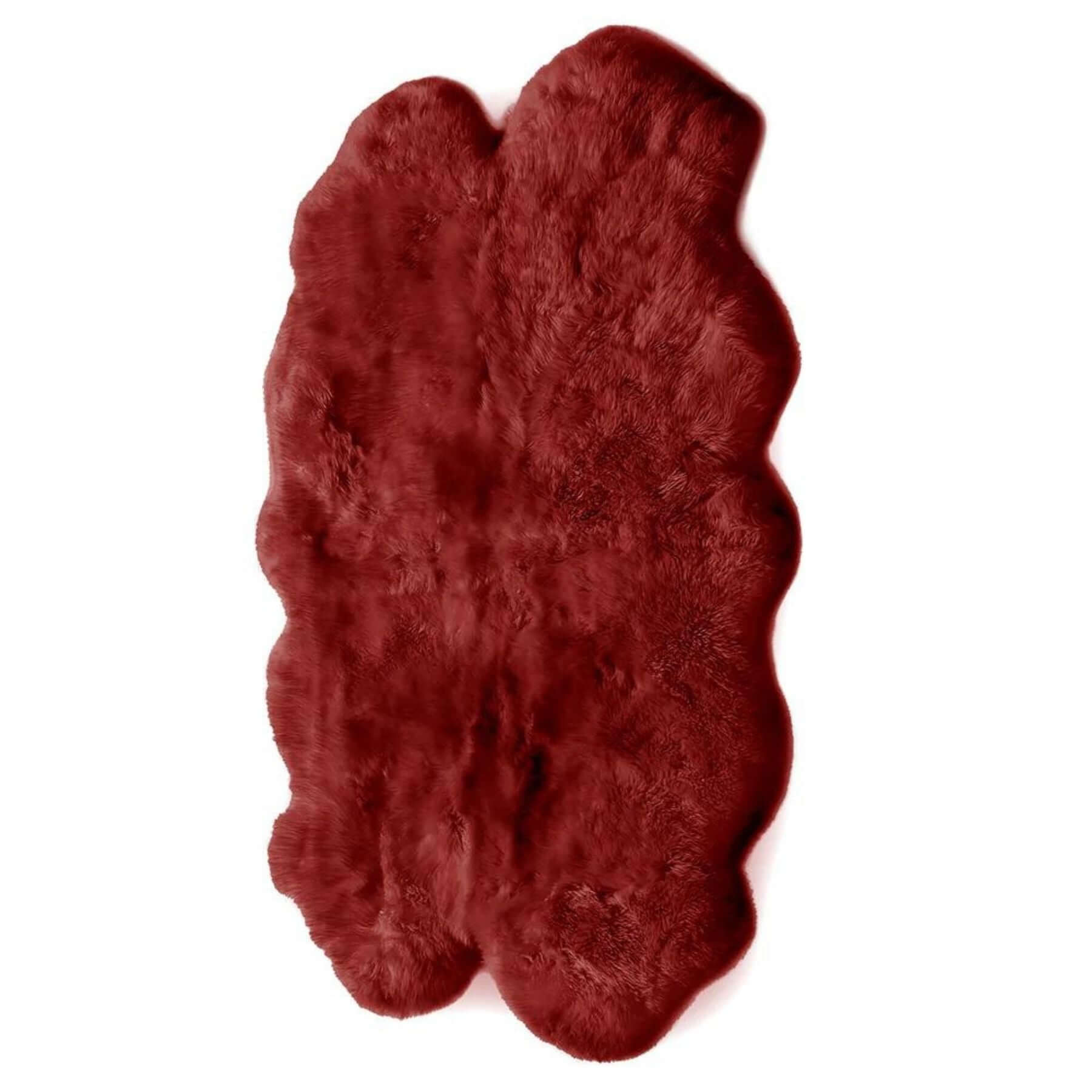 Genuine Berry Red Sheepskin Faux Fur Rug - Bargainia.com - 5026134524118 - SHPSKN_BERRYX_105X160