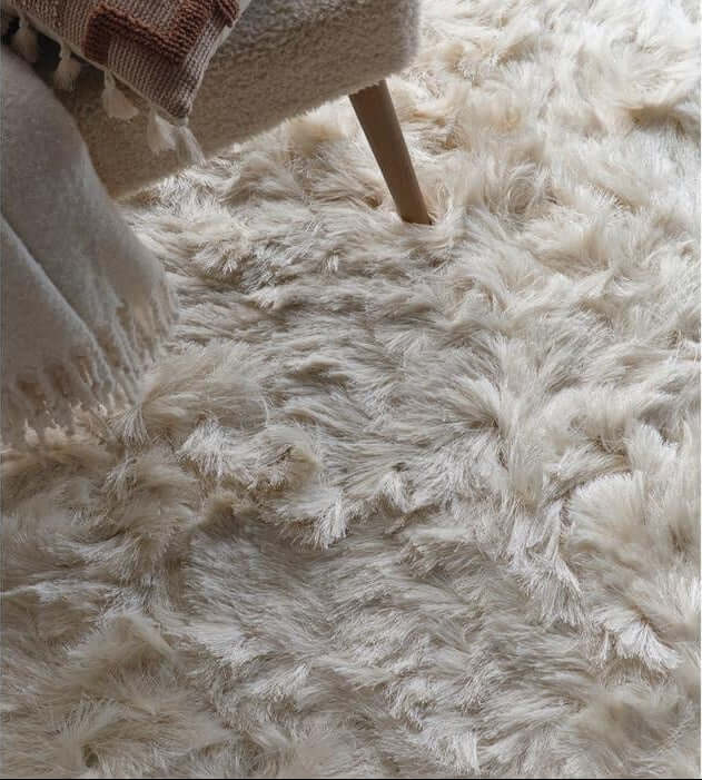 Glamour Shaggy Rug Plain Design - Bargainia.com - 5026134638006 - GLADEL_IVORYX_120X170