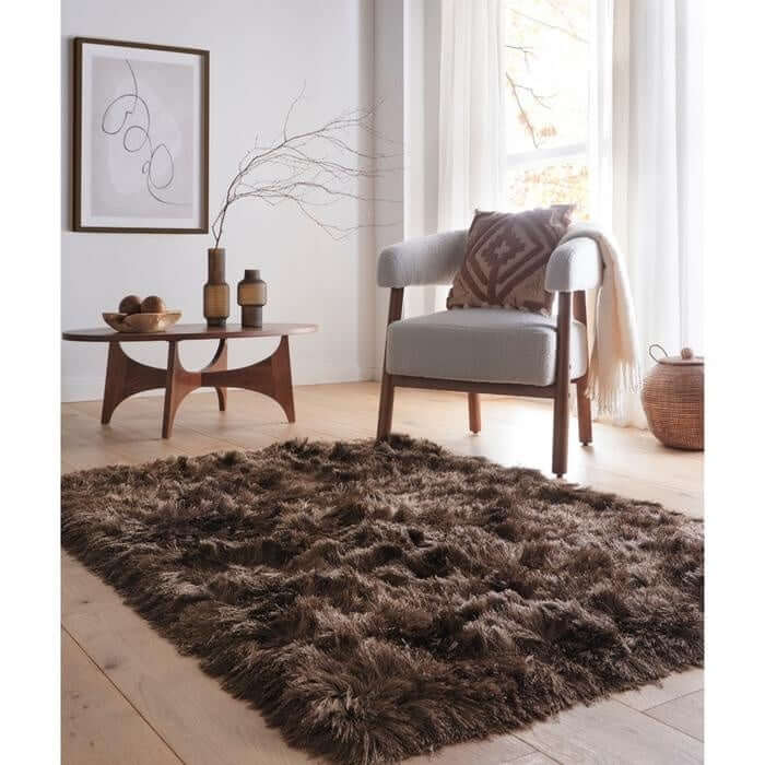 Glamour Shaggy Rug Plain Design - Bargainia.com - 5026134638068 - GLADEL_MOCHAX_120X170