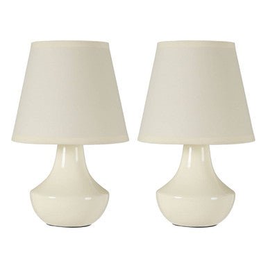 Globo Set Of Two Cream Ceramic Table Lamps - Bargainia.com - 5018705658117
