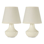 Globo Set Of Two Cream Ceramic Table Lamps - Bargainia.com - 5018705658117